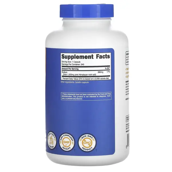 Nutricost Pink Himalayan Salt 1000mg Capsules